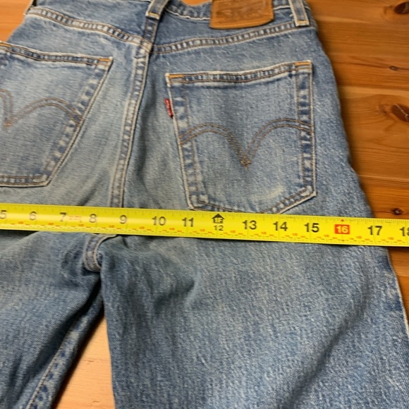 Levi’s Ribcage Straight High Rise Faded Blue Denim Jeans with Button Fly - Picture 8 of 17